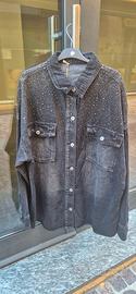 Giacca donna jeans nera