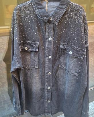 Giacca donna jeans nera