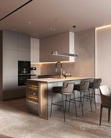 Cucine come disegno | Angolo + Isola TOP HPL