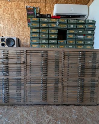 cassettiera tipografia 74 cassetti da ristrutt