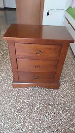 Comodino/Cassettiera in legno massello pregiato