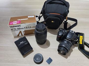 NIKON D3200 Fotocamera Digitale Reflex +2obiettivi
