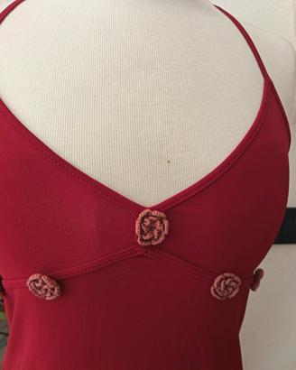vestito maglina con fiori a uncinetto 