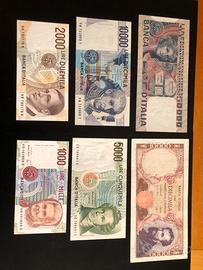 Banconote italiane Lotto di 6 - Volto D. Etc