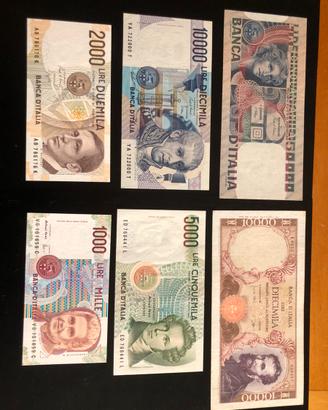 Banconote italiane Lotto di 6 - Volto D. Etc