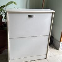 Scarpiera bianca a ribalta