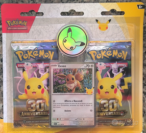 Pokemon 30 Anniversario Blister 2 Bustine Eevee IT