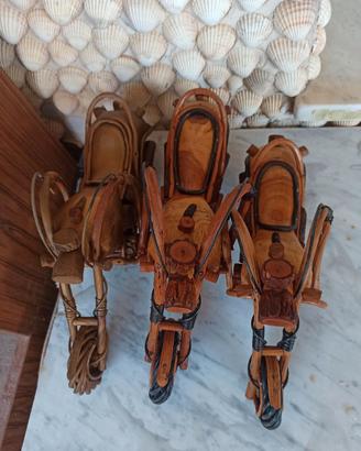 modellini di moto in legno