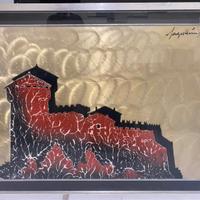 Quadro a olio su lamina di Sage Vernis 