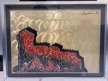 Quadro a olio su lamina di Sage Vernis 