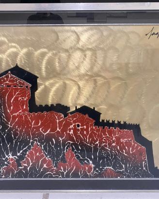 Quadro a olio su lamina di Sage Vernis 