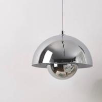 Lampadario design vintage cromato effetto specchio