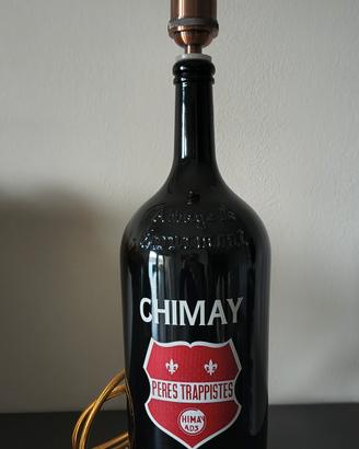 Bottiglia magnum birra Chimay con porta lampada