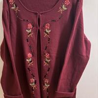 Maglioncino aperto sul davanti ricamato tg 50