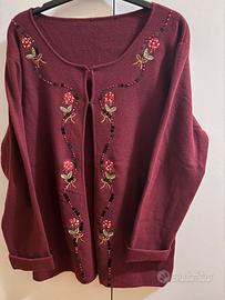 Maglioncino aperto sul davanti ricamato tg 50