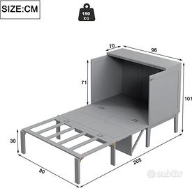Letto pieghevole a scomparsa in mobile