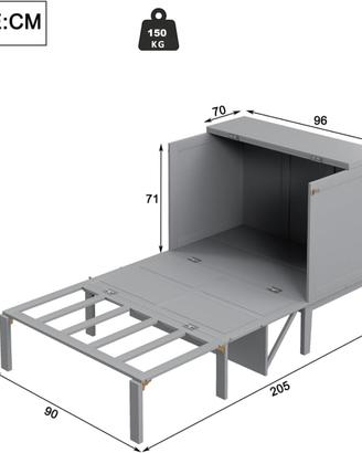 Letto pieghevole a scomparsa in mobile