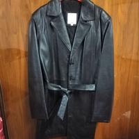 cappottino in pelle nera donna