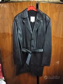 cappottino in pelle nera donna