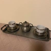 Servizio caffè per due in peltro