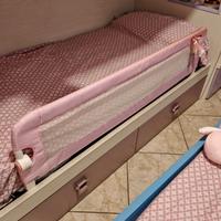Sponda/barriera per letto bambino 1.5 mt rosa