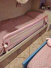Sponda/barriera per letto bambino 1.5 mt rosa
