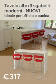 Tavolo Alto Riunione/Break Con 3 sgabelli