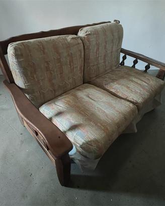 Divano letto 2 posti in legno