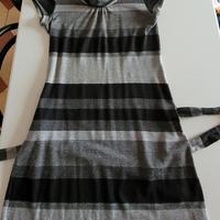 Vestito in maglia a righe con cinta, tg  42
