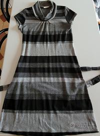 Vestito in maglia a righe con cinta, tg  42