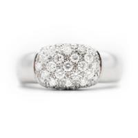 Anello in Oro Bianco 18 Carati con Diamanti Pavé