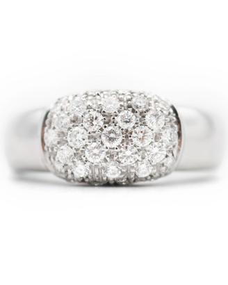 Anello in Oro Bianco 18 Carati con Diamanti Pavé