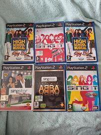 Lotto 5 Giochi PS2 SingStar e Disney Sing It