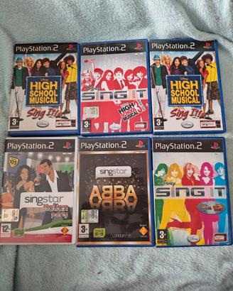 Lotto 5 Giochi PS2 SingStar e Disney Sing It