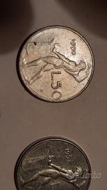 Moneta Repubblica Italiana Lire 50 Piccola 90/95