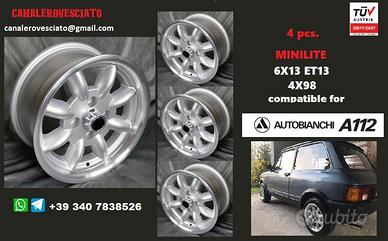 Cerchi Minilite 6x 13 4x98 et 13 Autobianchi A112