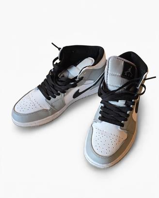 sneakers alte tg 42 grigio bianco nero stile 1 mid