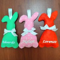 Coniglietti in pannolenci cuciti a mano 