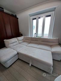 Divano letto angolare Alcantara con contenitore 