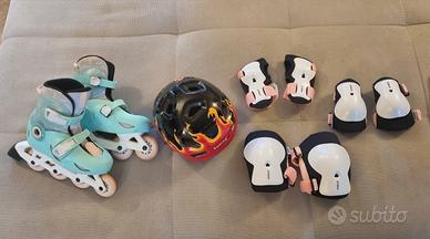 Set Roller bambina, protezioni e casco