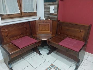 Panca angolare in legno