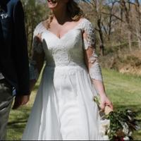 Romantico abito da sposa Pronovias maniche 3/4 