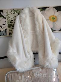 cerimonia  sposa  bianco eco-pelliccia 45 euro