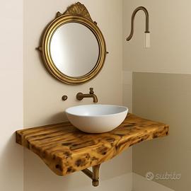 Piano Bagno in Ulivo massello