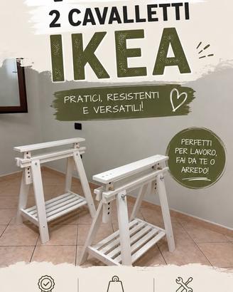 Mittback - cavalletti, bianco legno massiccio, 58x