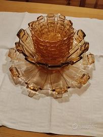 servizio dessert in vetro rosa