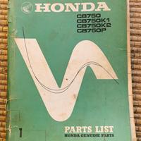manuale officina ricambi moto Honda CB750 