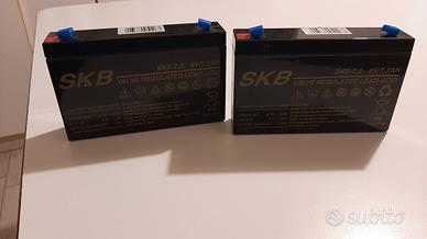 2 batterie SKB al piombo gel 6 volt DC 7,2 Ah