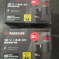 2 Batterie 2,5ah 12v parkside 