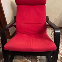 Ikea Poang - Sedia a dondolo con poggiapiedi